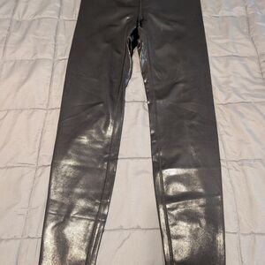 Shiny Black Faux Leather Leggings